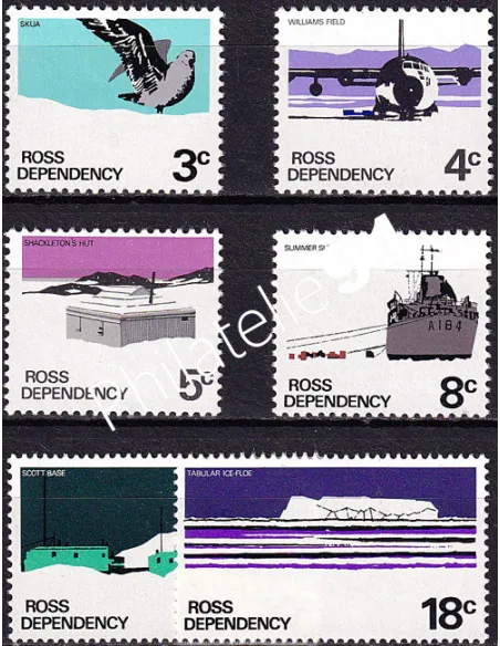 Terre de Ross, n° 9 à 14 neufs, collection timbres Océanie