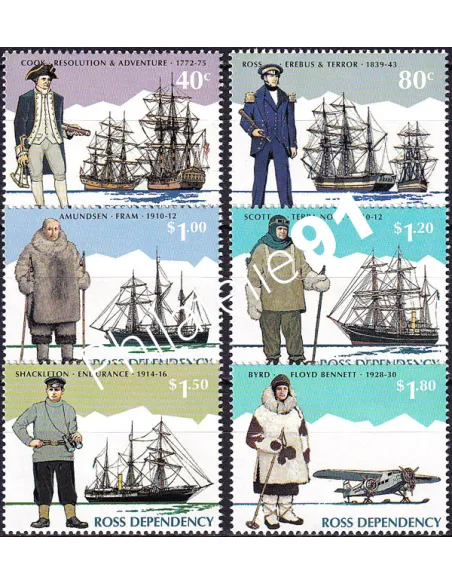 Terre de Ross, n° 38 à 43 neufs, collection timbres Océanie