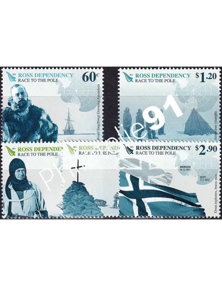 Terre de Ross, n° 130 à 134 neufs, collection timbres Océanie