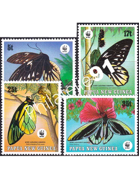 Papouasie-Nouvelle-Guinée, n° 569 à 572, collection timbres Océanie