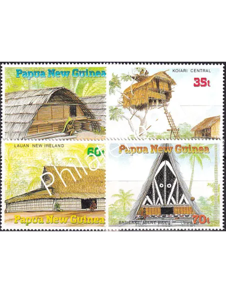 Papouasie-Nouvelle-Guinée, n° 587 à 590, collection timbres Océanie