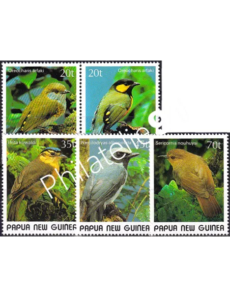 Papouasie-Nouvelle-Guinée, n° 591 à 595, collection timbres Océanie
