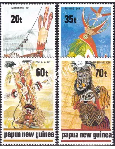Papouasie-Nouvelle-Guinée, n° 597 à 600, collection timbres Océanie