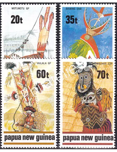 Papouasie-Nouvelle-Guinée, n° 597 à 600, collection timbres Océanie