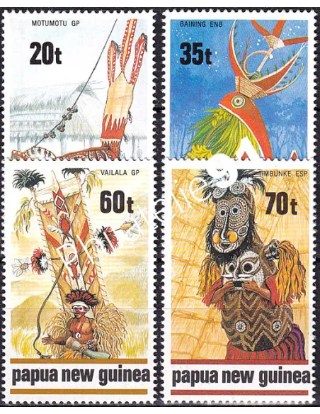 Papouasie-Nouvelle-Guinée, n° 597 à 600, collection timbres Océanie