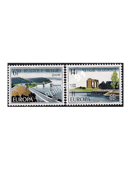 Timbres de BELGIQUE n° 1848 à 1849 - EUROPA 1977 - Paysages
