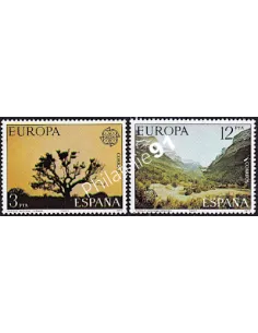 Timbres d'Espagne n° 2052 - 2053, timbres EUROPA, Paysages, timbres d'Europe