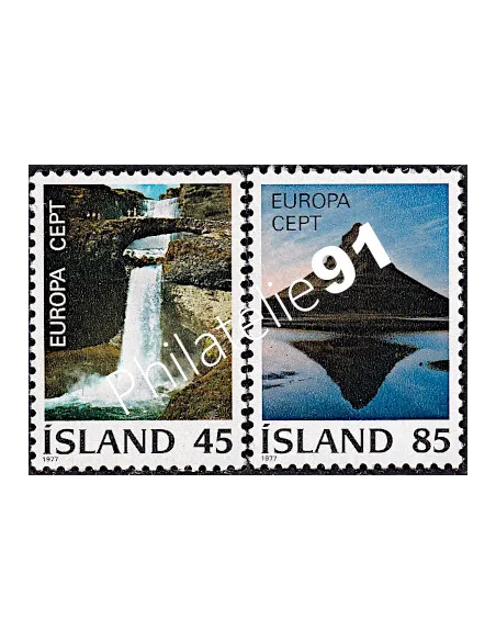 Timbres d'Islande n° 475-476, timbres EUROPA, Paysages, timbres d'Europe