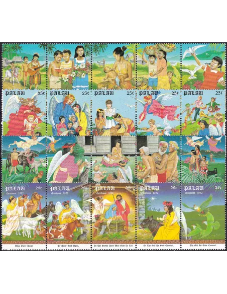 PALAU, Lot de 4 séries neuves, 4 bandes, collection timbres Océanie