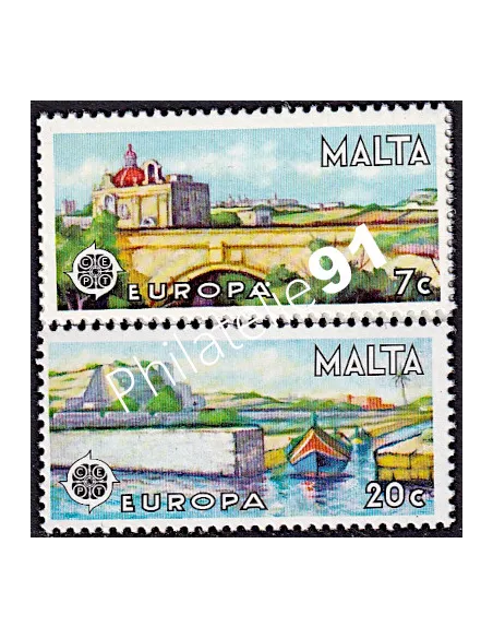Timbres de Malte n° 549-550, timbres EUROPA, Paysages, timbres d'Europe