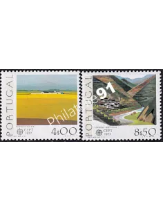 Portugal n° 1340 - 1341, timbres EUROPA, Paysages, timbres d'Europe