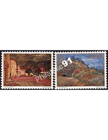 Timbres de Yougoslavie n° 1573-1574, timbres EUROPA, Paysages, timbres d'Europe