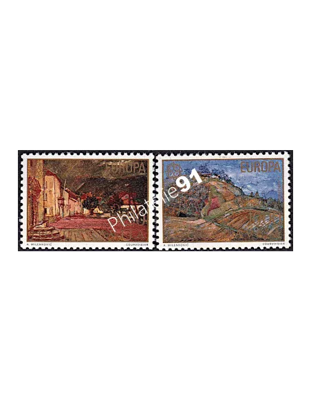 Timbres de Yougoslavie n° 1573-1574, timbres EUROPA, Paysages, timbres d'Europe