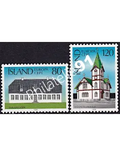 Islande n° 483-484, Timbres EUROPA 1978, Monuments, timbres d'Europe