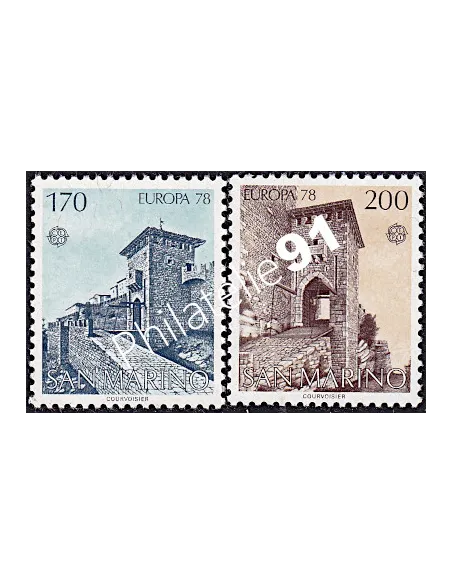 Saint-Marin n° 955-956, Timbres EUROPA, Monuments, timbres d'Europe