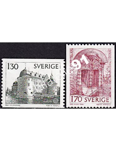 Timbres de Suède n° 996-997,Timbres EUROPA,Monuments, timbres d'Europe