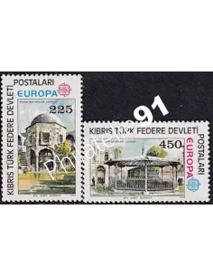 Timbres de Turquie (Adm. chypre) n° 46-47,Timbres EUROPA,Monuments, timbres d'Europe