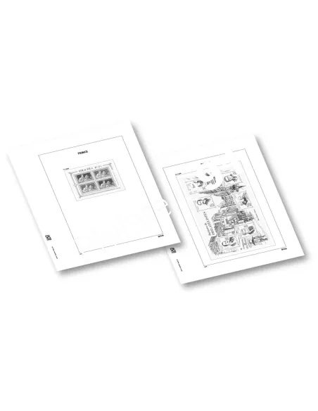 Jeu DAVO France 2024 pour blocs extras, matériel philatélique