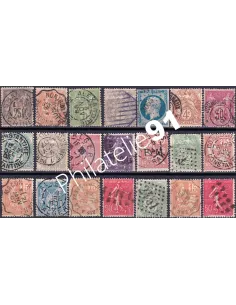 Lot d'oblitérations sur Classiques et semi-modernes, Timbres France