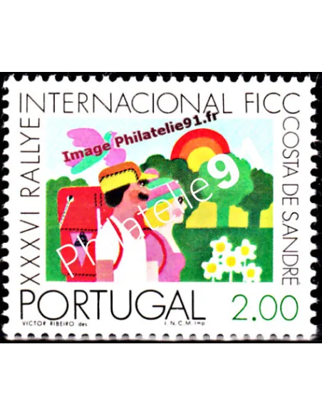 Timbre du Portugal n° 1265a. rallye de camping