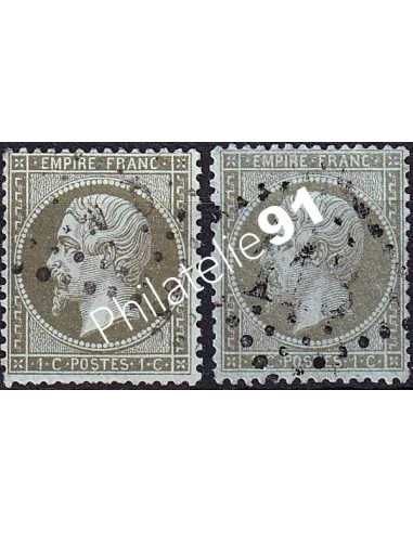 Timbres Classiques n° 19 et 19a oblitérés, timbres France