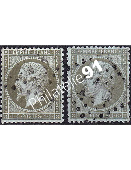 Timbres Classiques n° 19 et 19a oblitérés, timbres France