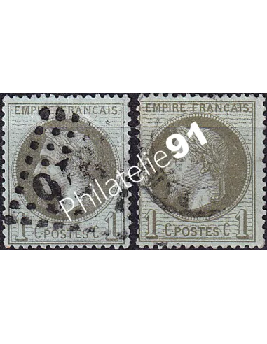 Timbres Classiques n° 25 et 25a oblitérés, timbres France