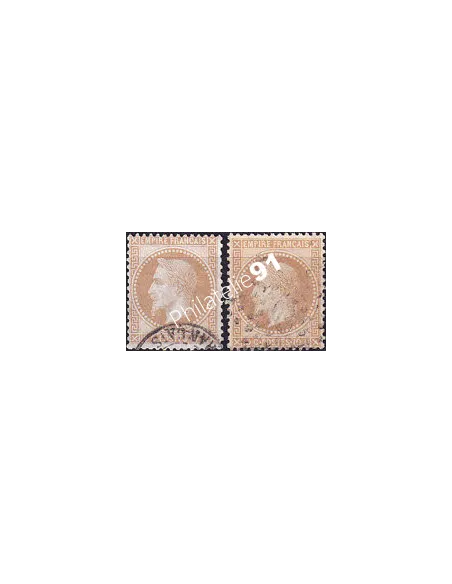 Timbres Classiques n° 28B et 28Ba oblitérés, timbres France