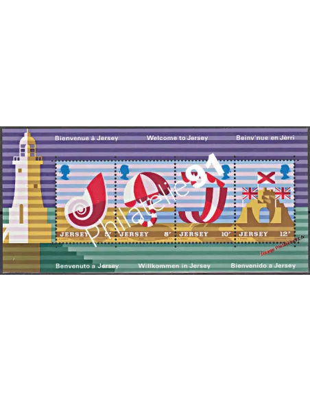 Bloc n° 1 de JERSEY - TOURISME, collection timbres d'Europe