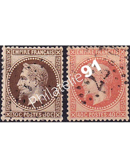 Timbres Classiques n° 30 et 31 oblitérés, timbres France