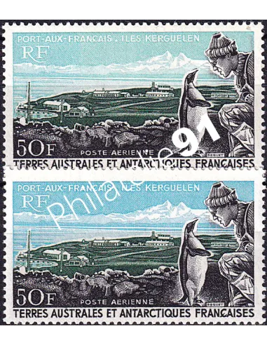 TAAF, variété sur timbre PA n° 14, collection timbres Dom-Tom