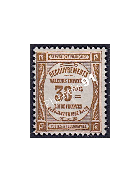 Timbre-Taxe n° 46, Timbre de recouvrement,collection timbres France