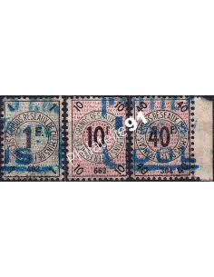 Grands réseaux de chemins de fer français, n° 1, 10 et 13 oblitérés