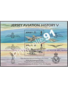 Timbres de JERSEY - BF n°  7 - Histoire de l'aviation