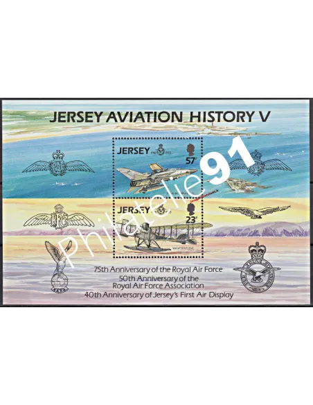 Timbres de JERSEY - BF n°  7 - Histoire de l'aviation