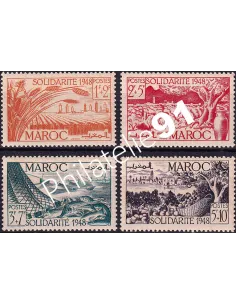 MAROC, n° 271 à 274 charnière, collection timbres colonies françaises