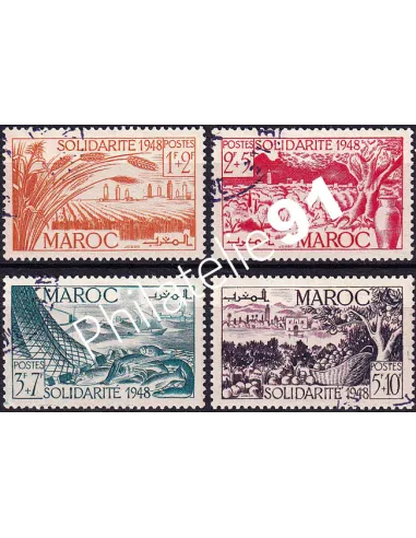 MAROC, n° 271 à 274 oblitérés, collection timbres colonies françaises