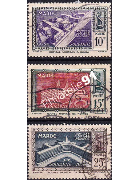 MAROC, n° 302 à 304 oblitérés, collection timbres colonies françaises