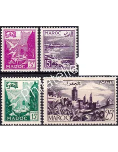MAROC, n° 331 à 334 charnière, collection timbres colonies françaises
