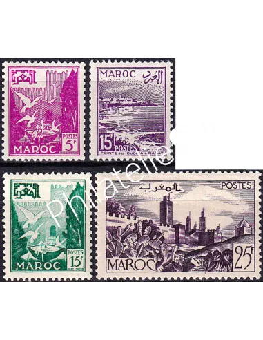 MAROC, n° 331 à 334 charnière, collection timbres colonies françaises
