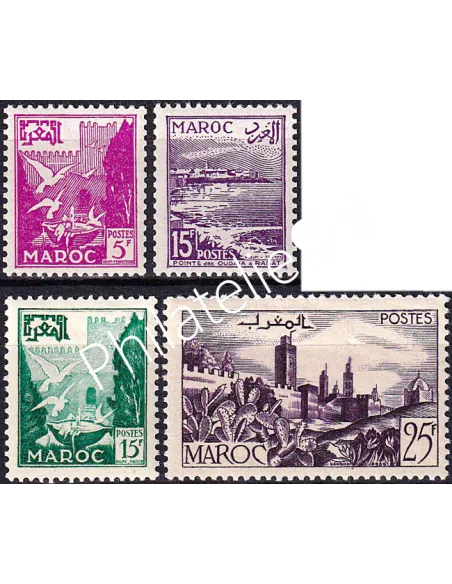 MAROC, n° 331 à 334 charnière, collection timbres colonies françaises