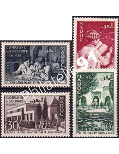 MAROC, n° 339 à 342 charnière, collection timbres colonies françaises