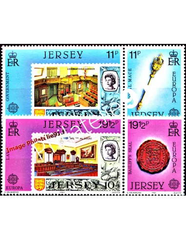Timbres de JERSEY n° 293 à 296 - EUROPA 1983 - Génie Humain, timbres d'Europe