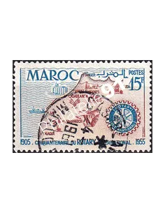 MAROC, n° 344 oblitéré, collection timbres colonies françaises