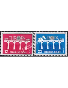 Timbre de Belgique n° 2130-2131, EUROPA 1984, collection timbre Europe