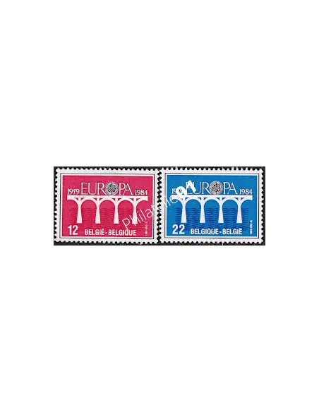 Timbre de Belgique n° 2130-2131, EUROPA 1984, collection timbre Europe