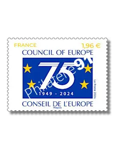 Timbre de service, Conseil de l'Europe, 75 ans, timbres de France