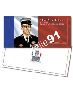 Bloc souvenir n° 220, Le Colonel Arnaud Beltrame, timbres de France