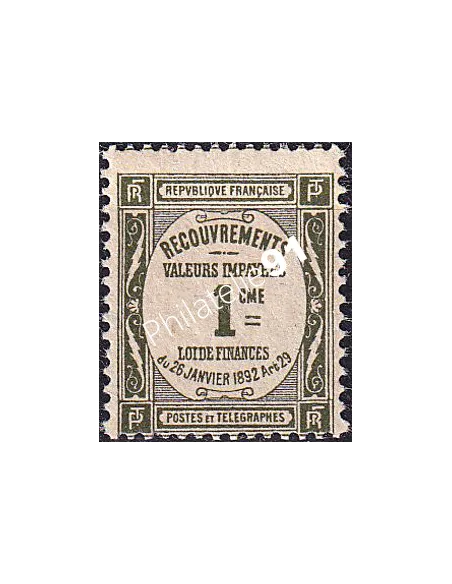 Timbre-taxe n° 43a neuf, papier GC, collection timbres France