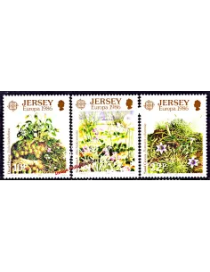 JERSEY - n°   372 à 374 - EUROPA - 1986 - Fleurs